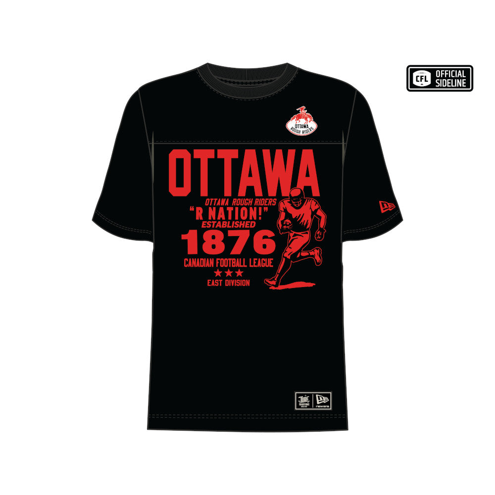 Ottawa Roughriders Turf Team Established 1876 New Era T-Shirt - Black