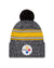 Pittsburgh Steelers New Era 2023 Sideline - Sport Cuffed Pom Knit Hat - Black