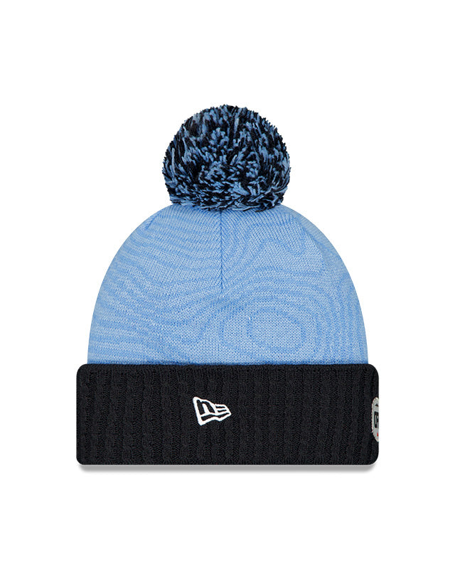 TORONTO ARGONAUTS CFL 2025 New Era Side Line Knit Pom Toque - Sky Navy