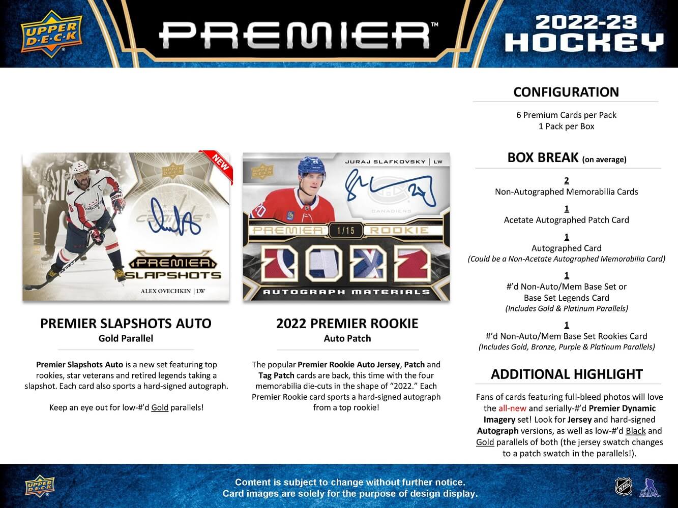 2022-23 Premier Upper Deck Hockey Cards Hobby Box