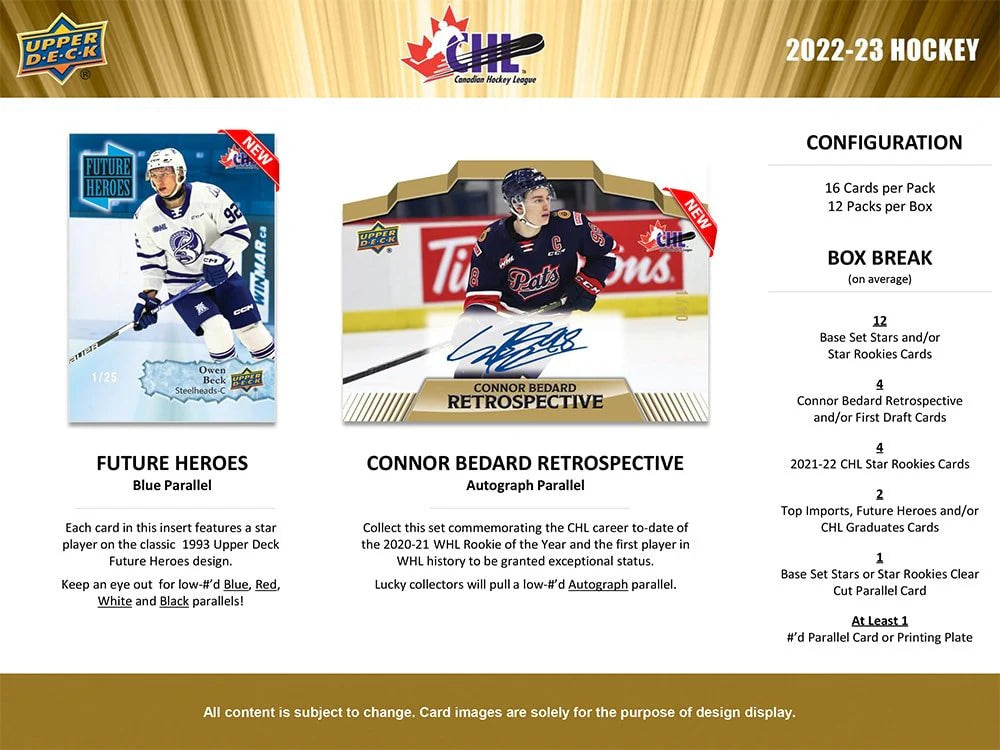 2022-23 CHL Upper Deck Hockey Cards Hobby Box