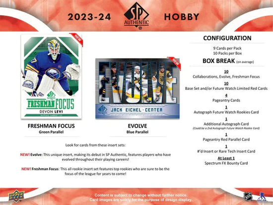 2023-24 Upper Deck SP Authentic Hockey Cards Hobby Box