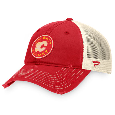 Calgary Flames Fanatics Branded 2023 NHL Heritage Classic Authentic Pro Trucker Adjustable Hat - Pro League Sports Collectibles Inc.