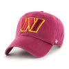 Washington Commanders Clean Up '47 Brand Adjustable Hat - Maroon - Pro League Sports Collectibles Inc.