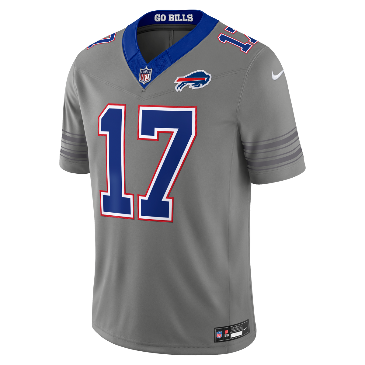 Josh Allen #17 Buffalo Bills Nickel City Vapor F.U.S.E. Stitched Limited Jersey - Gray