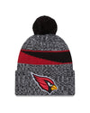 Arizona Cardinals New Era 2023 Sideline - Sport Cuffed Pom Knit Hat - Black - Pro League Sports Collectibles Inc.
