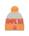 Tampa Bay Buccaneers New Era 2023 Sideline Historic Pom Cuffed Knit Hat - Cream/Yellow - Pro League Sports Collectibles Inc.