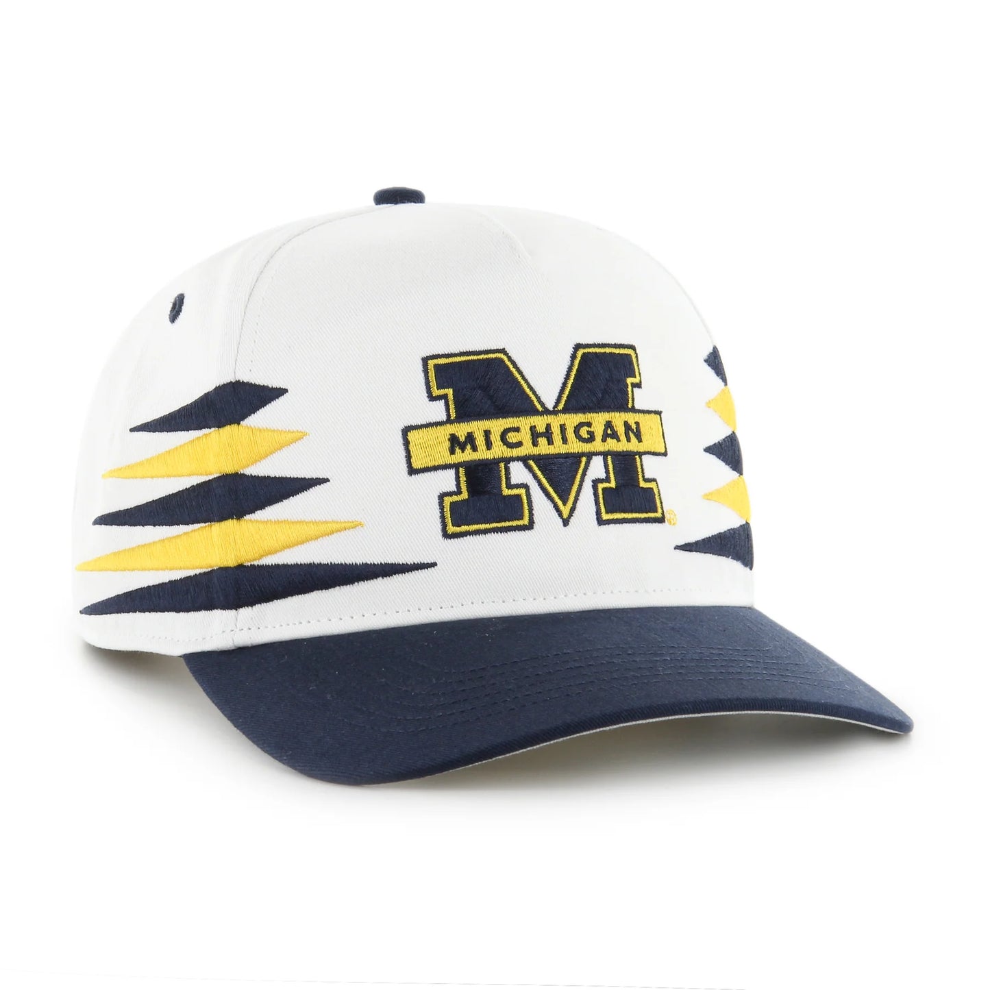 Michigan Wolverines 47' Brand Diamond Cut Hitch Snapback Hat - White