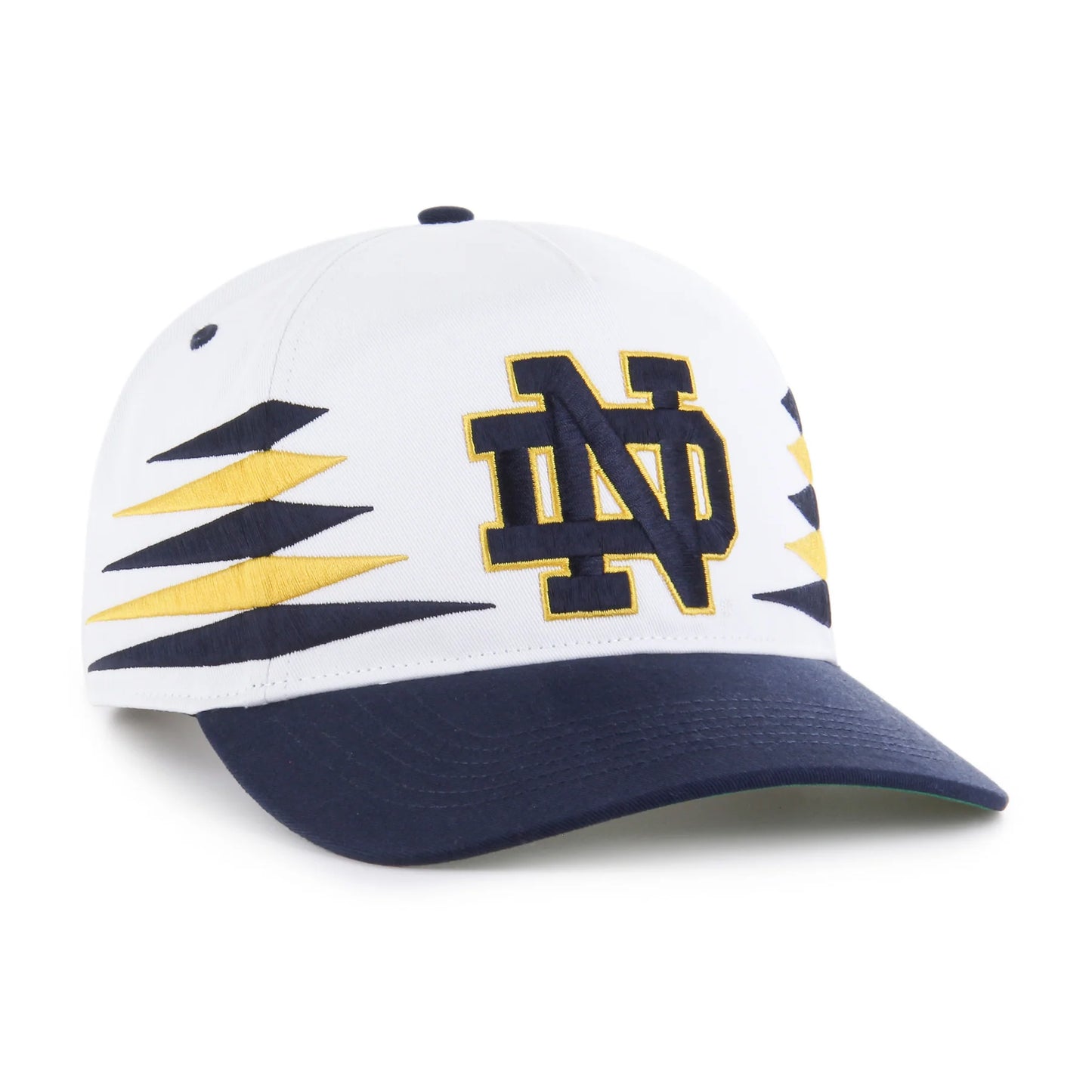 Notre Dame 47' Brand Diamond Cut Hitch Snapback Hat - White