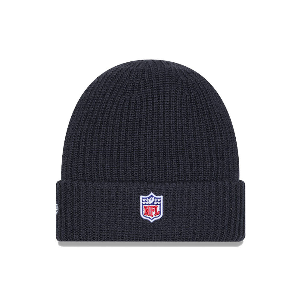 New England Patriots Retro New Era Charcoal 2025 Sideline Cold Weather Cuffed Knit Toque