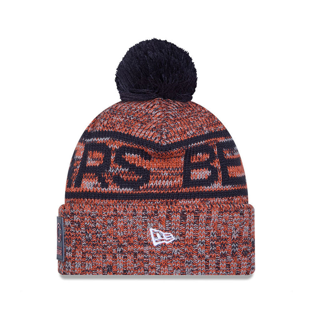 Chicago Bears New Era 2025 Sideline Cold Weather Cuffed Knit Hat with Pom