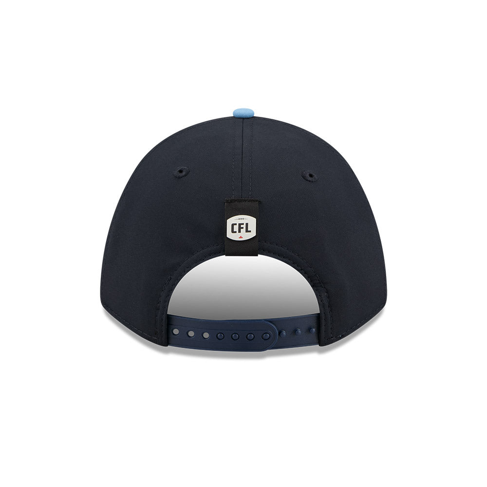 Toronto Argonauts CFL 2026 New Era On-Field Side Line 9FORTY M-Crown A- Frame Adjustable Hat - 2 Tone Black/Sky Blue