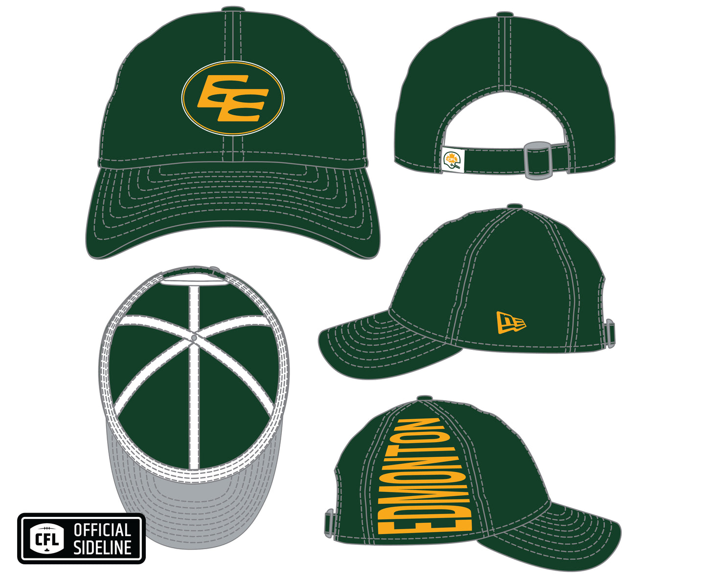 Edmonton Elks CFL New Era 2026 Retro Turf Traditions 9Twenty Adjustable Hat - Green