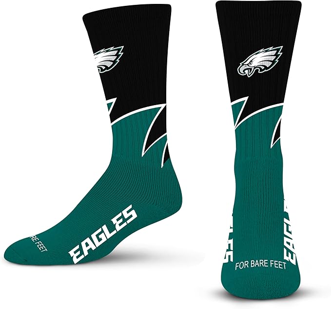 Philadelphia Eagles For Bare Feet Wave Socks - Green/Black