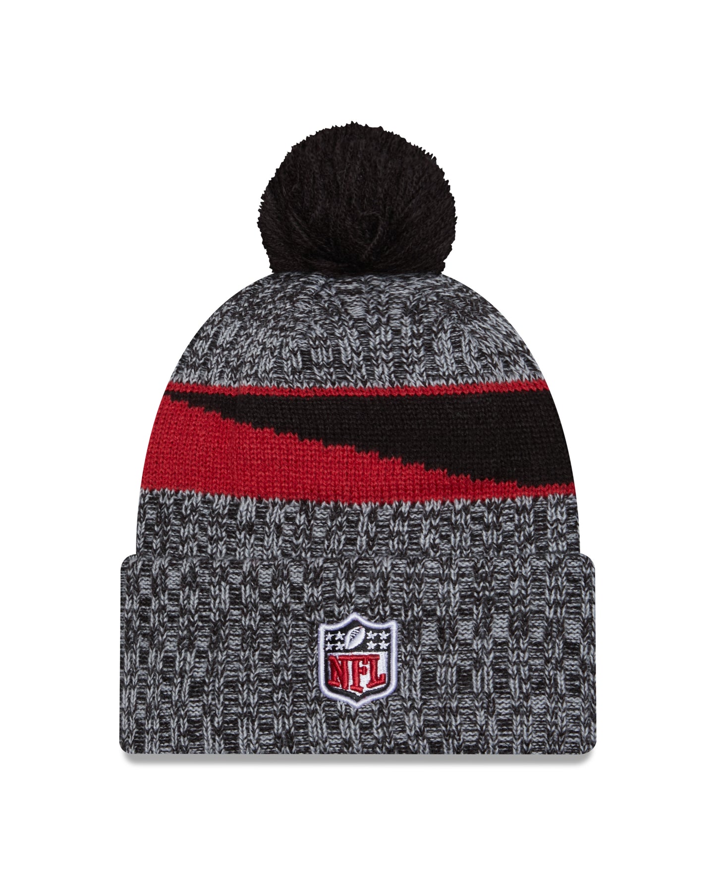 Arizona Cardinals New Era 2023 Sideline - Sport Cuffed Pom Knit Hat - Black - Pro League Sports Collectibles Inc.