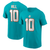 Tyreek Hill #10 Miami Dolphins Nike Player Name & Number T-Shirt - Aqua - Pro League Sports Collectibles Inc.