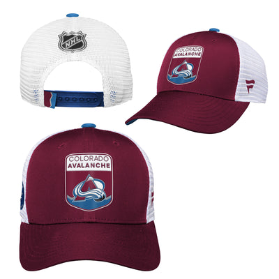 Youth Colorado Avalanche Fanatics Branded 2023 NHL Draft On Stage Trucker Adjustable Hat - Pro League Sports Collectibles Inc.