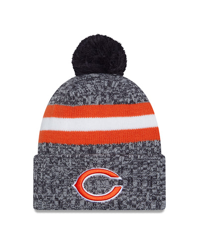 Chicago Bears New Era 2023 Sideline - Sport Cuffed Pom Knit Hat - Navy - Pro League Sports Collectibles Inc.