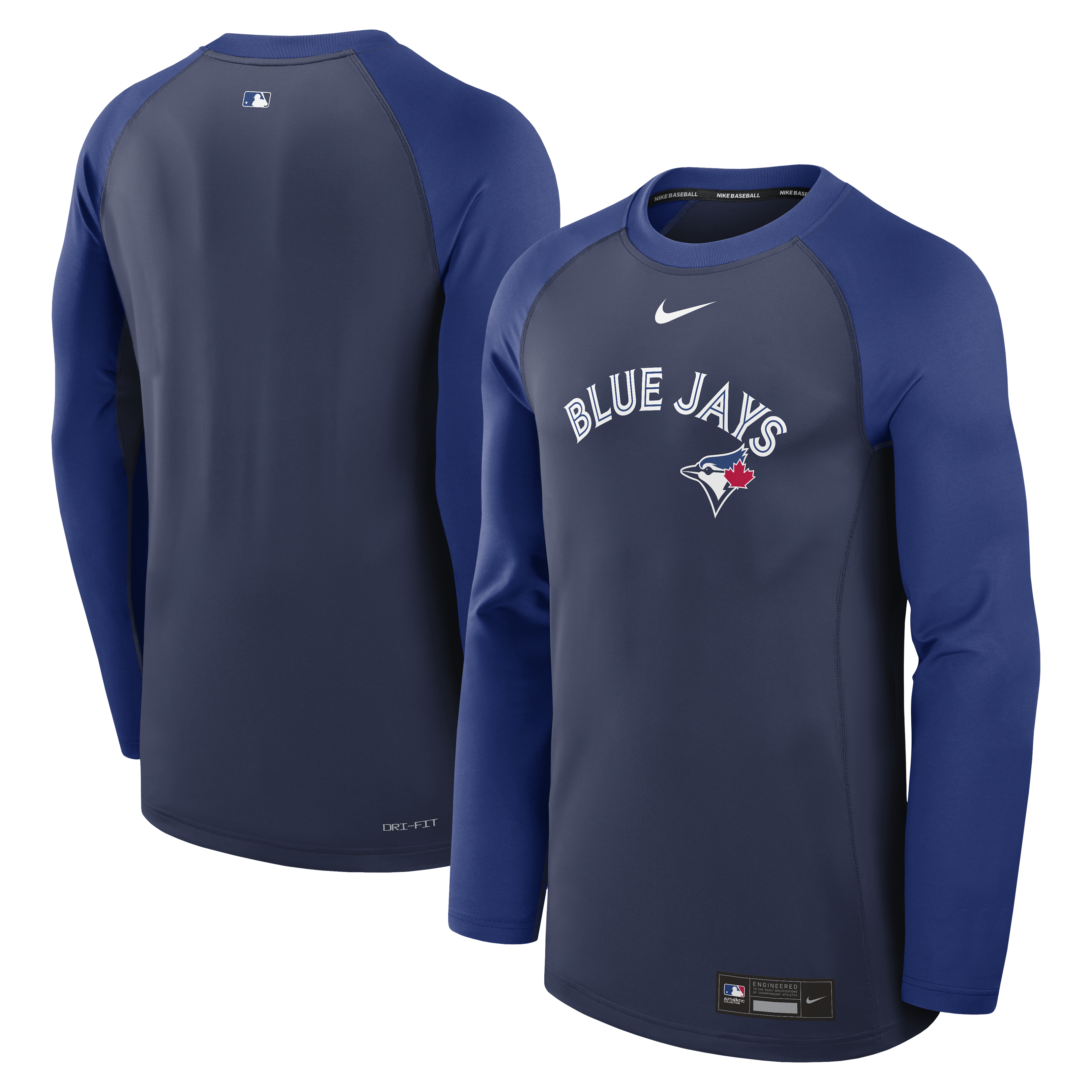ナイキ トロント ブルージェイズ DRY-FIT ウォームアップ Tシャツ Toronto Blue Jays Dri-Fit Midnight Blue Long Sleeve T-Shirt – Pro
