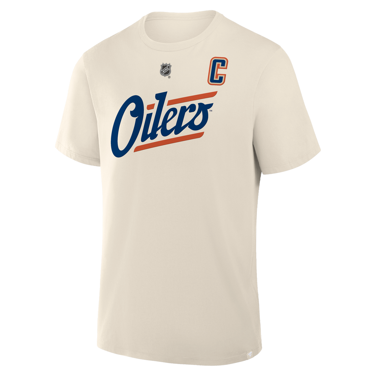 Connor McDavid #97 Edmonton Oilers Fanatics Authentic Stack Name and Number T-Shirt - Cream