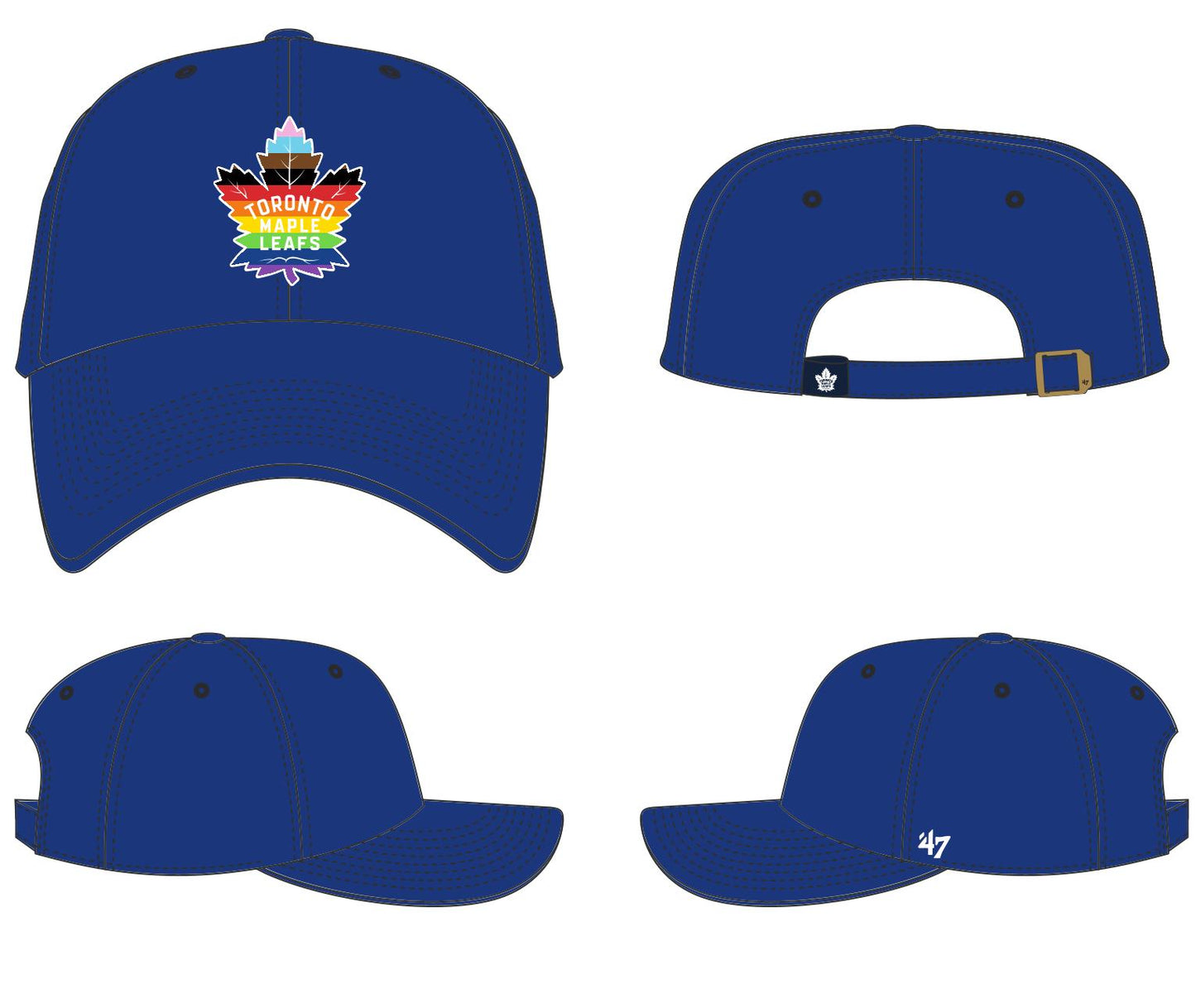 Toronto Maple Leafs Pride Clean Up '47 Brand Adjustable Hat - Royal Blue