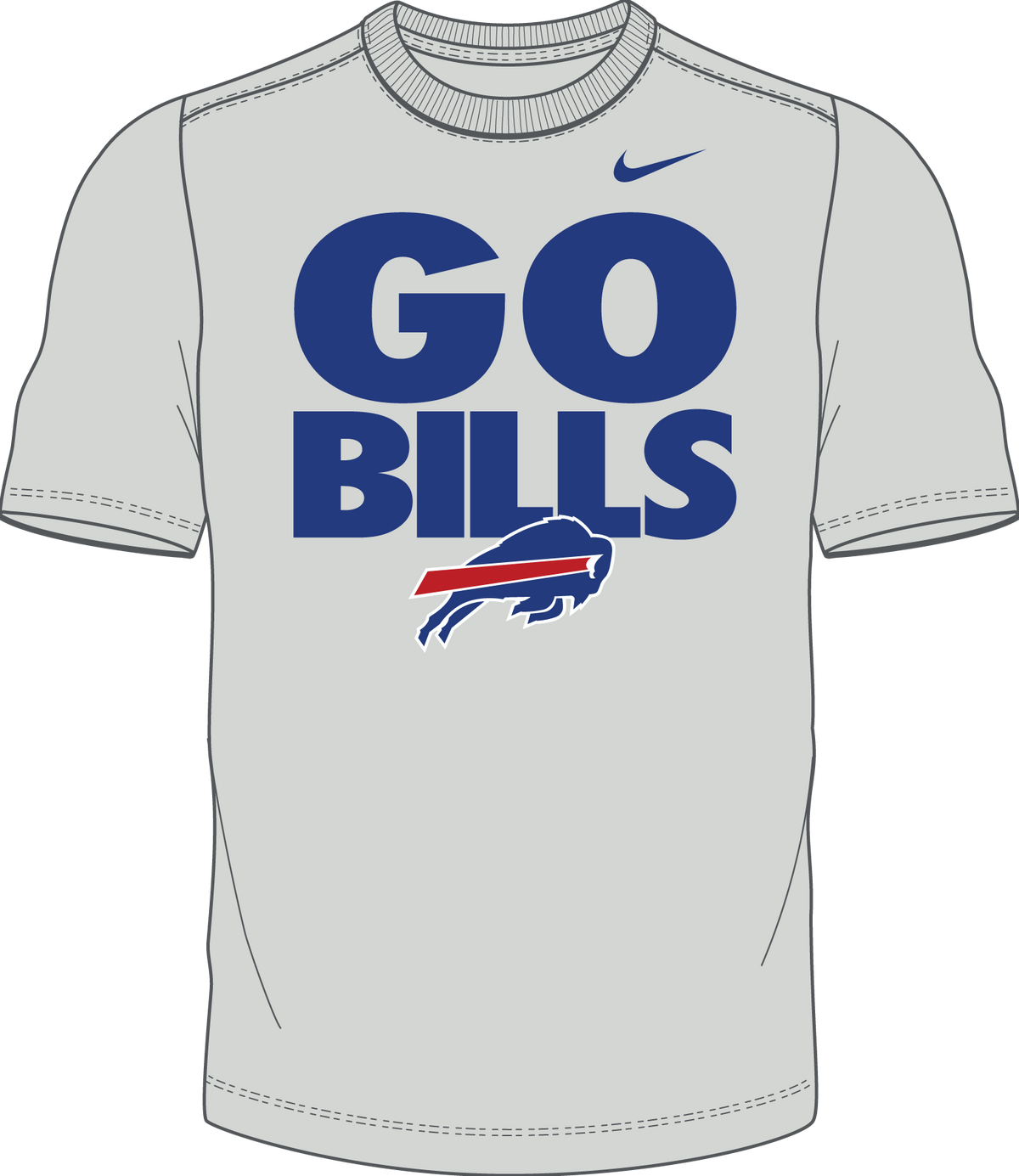 Buffalo Bills Essential Logo T-Shirt - Gray