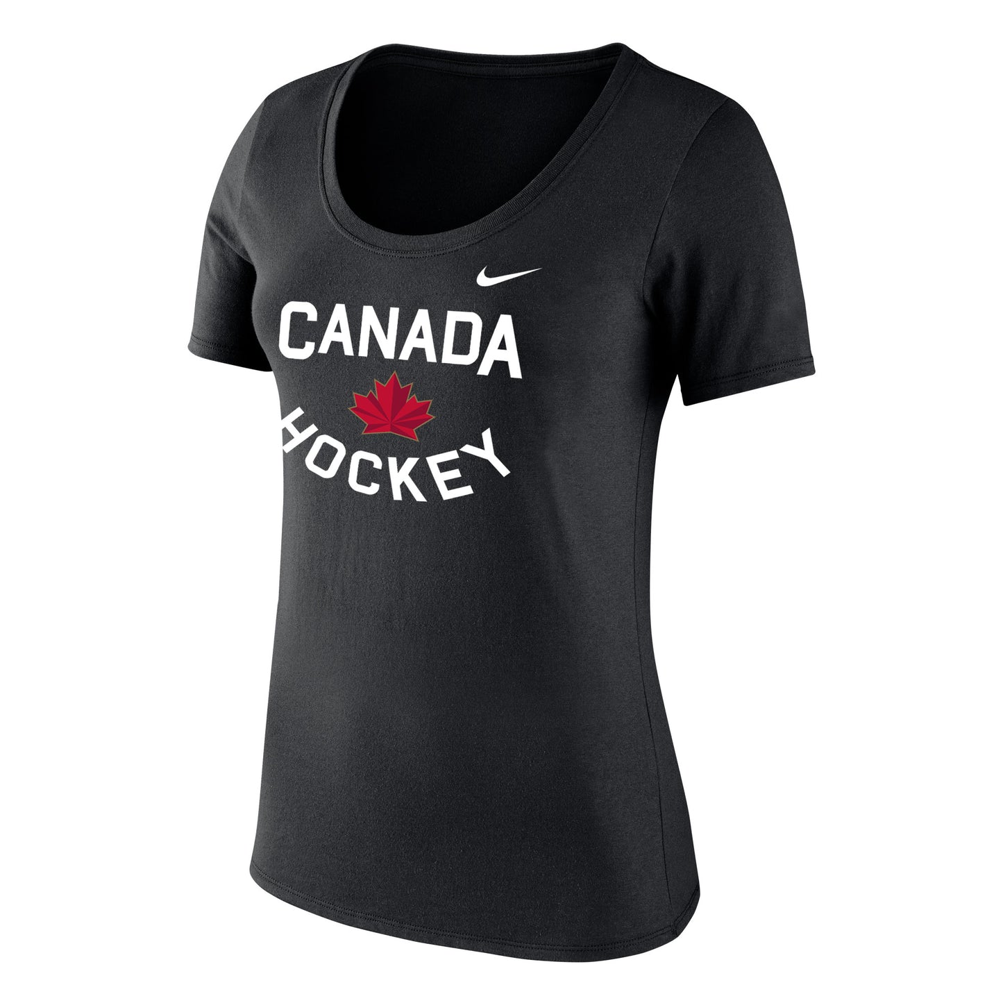 Women's Team Canada Hockey Core Cotton Scoop T-Shirt - Black