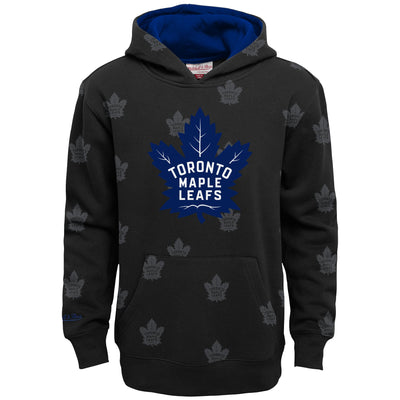 Youth Toronto Maple Leafs AOP Mitchell & Ness Pullover Fleece Hoodie