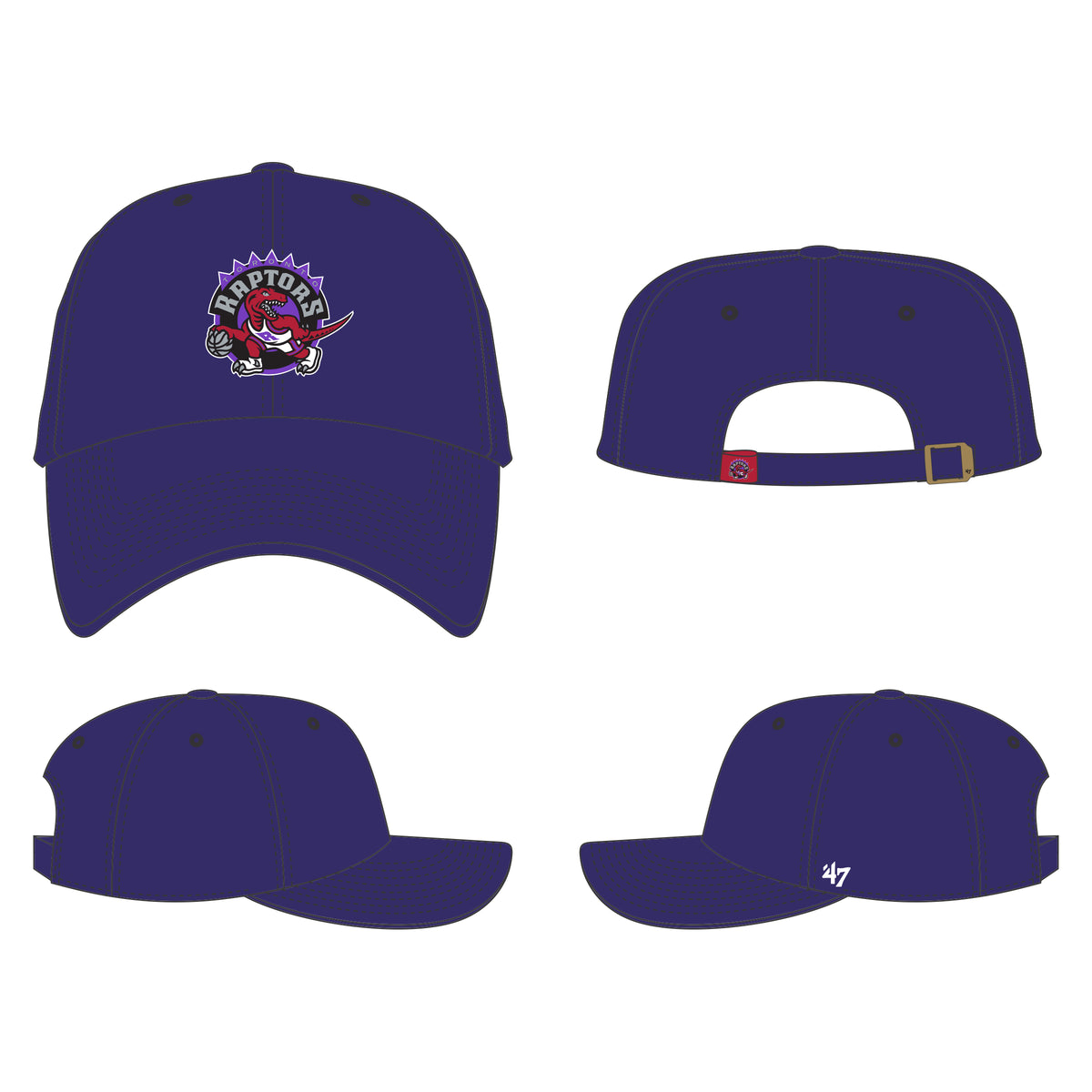 Toronto Raptors Hardwood Classic NBA 47 Brand MVP Basic Adjustable Hat - Purple