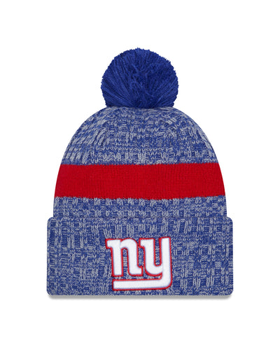 New York Giants New Era 2023 Sideline - Sport Cuffed Pom Knit Hat - Blue - Pro League Sports Collectibles Inc.