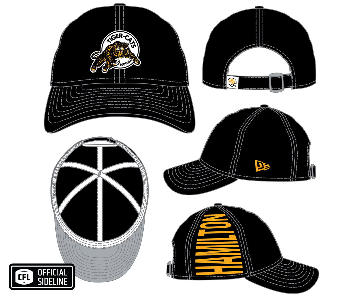 Hamilton Tigercats CFL New Era 2026 Retro Turf Traditions 9Twenty Adjustable Hat - Black
