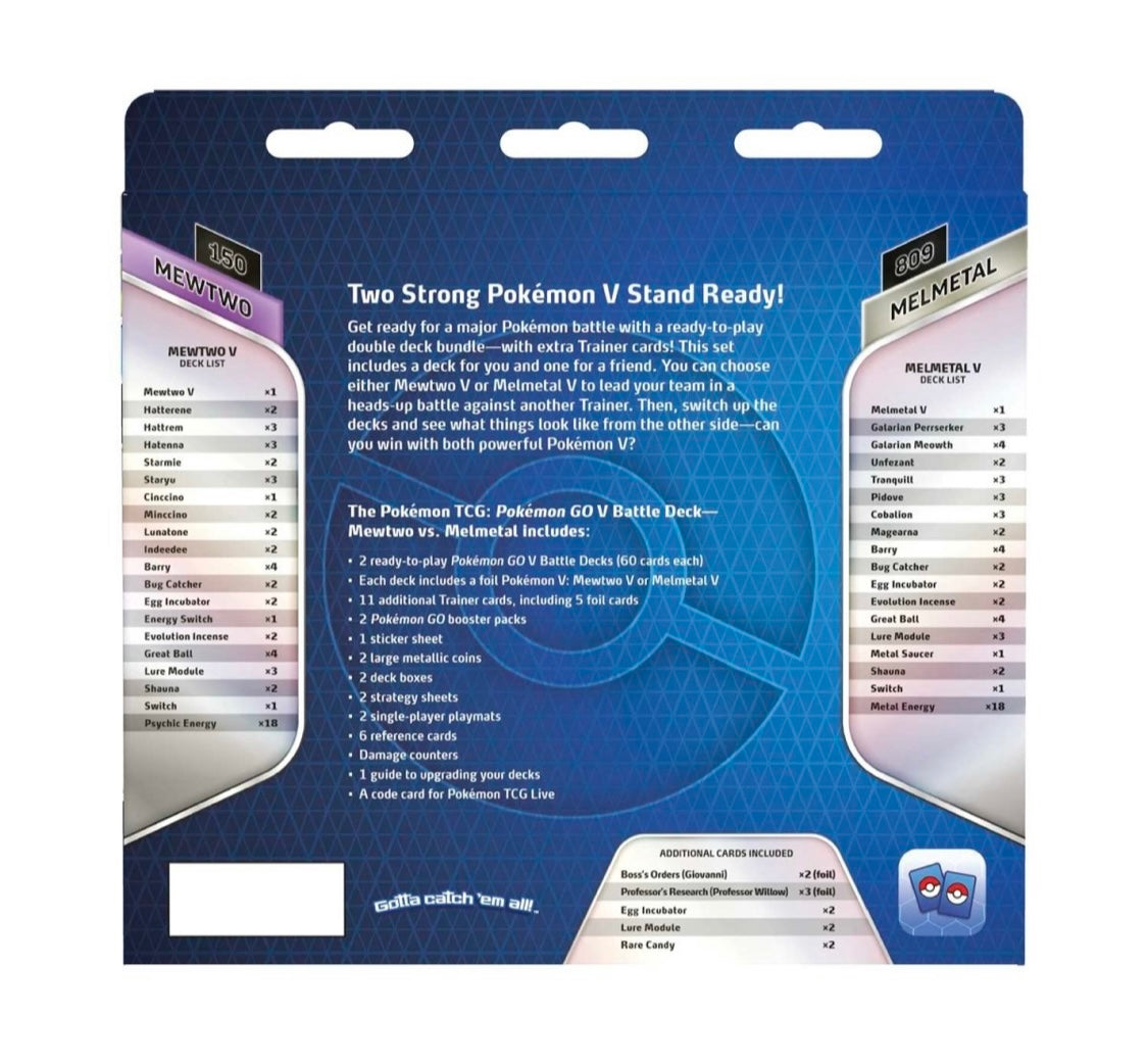 Pokémon TCG: Pokémon GO V Battle Deck (Mewtwo vs. Melmetal) - Pro League Sports Collectibles Inc.