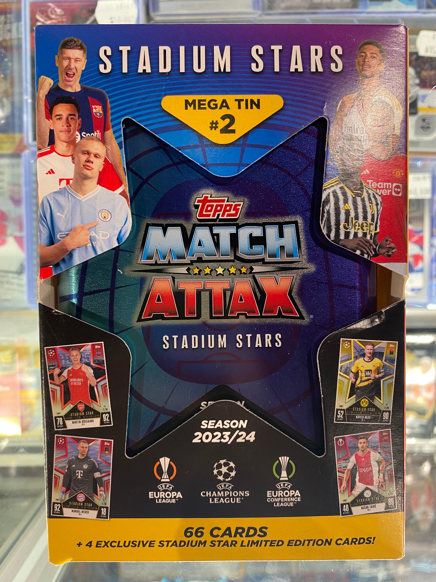2023-24 Topps Match Attax UEFA Champions League Cards - Stadium Stars Mega Tin 66 Cards - Pro League Sports Collectibles Inc.
