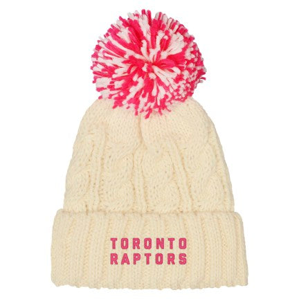 Youth Girls Toronto Raptors Pink Outerstuff Knit Pom Toque