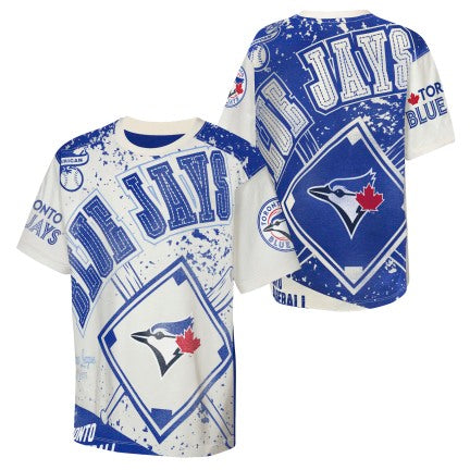 Youth Toronto Blue Jays Bold Print T-shirt - Cream