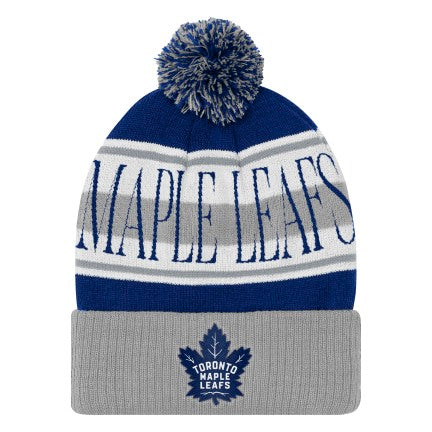 Youth Toronto Maple Leafs Michell & Ness Hard Wood Classic Pom Toque - Blue