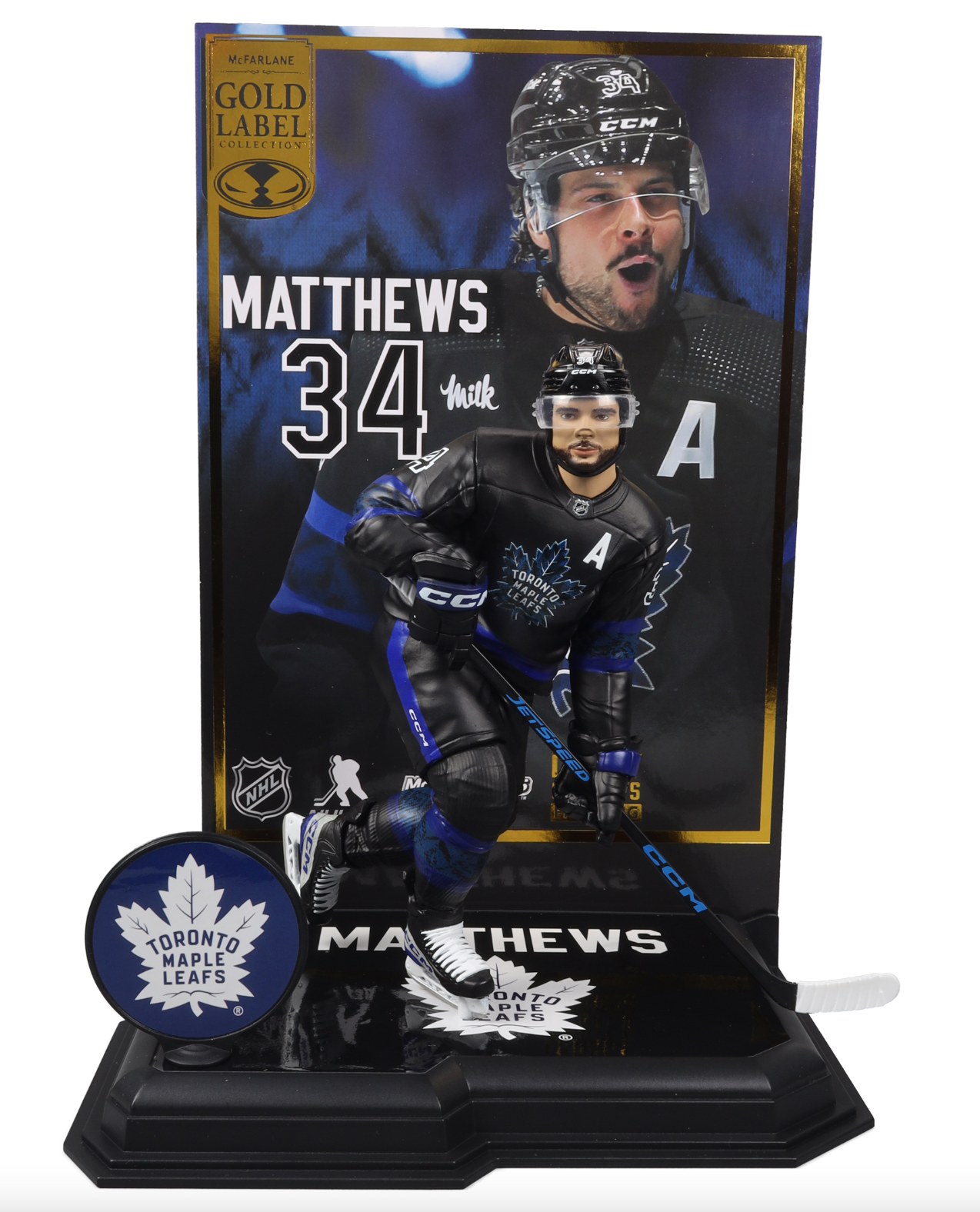McFarlane NHL Sports Picks - Auston Matthews Black Jersey Figure - Toronto Maple Leafs - Pro League Sports Collectibles Inc.