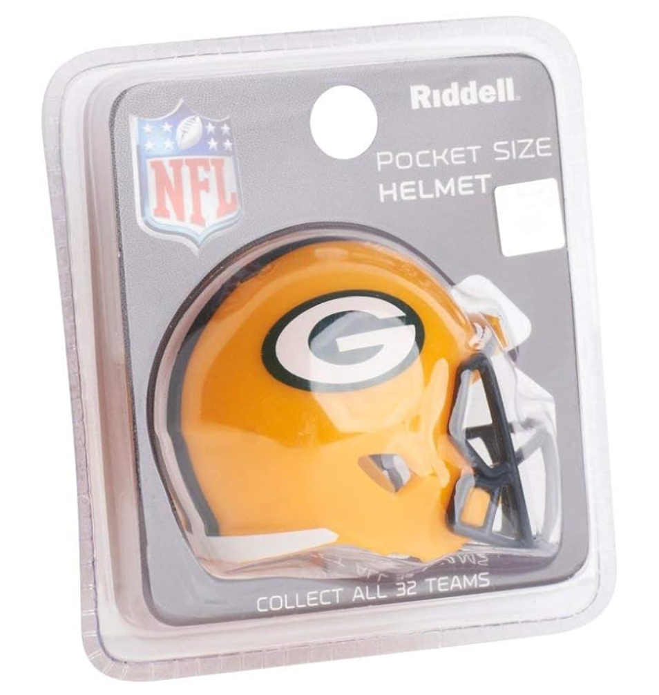 Green Bay Packers NFL Riddell Speed Pocket PRO Micro/Pocket-Size/Mini Football Helmet - Pro League Sports Collectibles Inc.