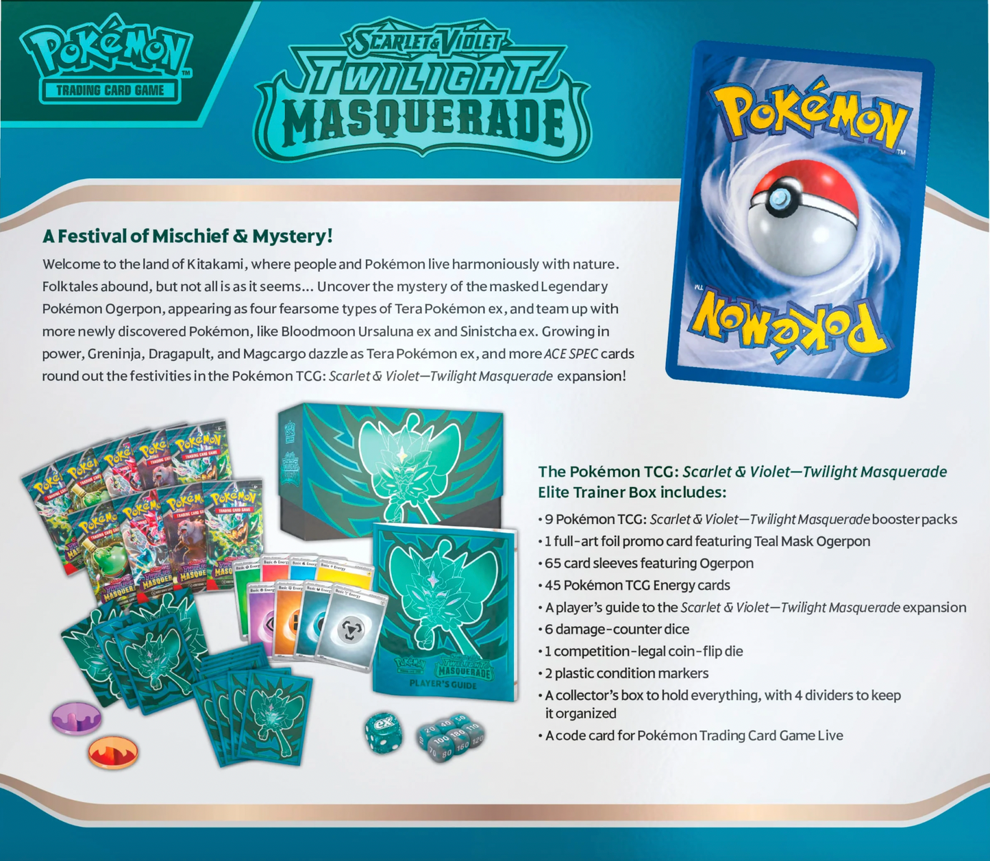 Pokémon TCG: Scarlet & Violet-Twilight Masquerade Elite Trainer Box - Pro League Sports Collectibles Inc.