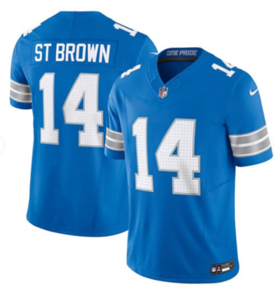 Amon-Ra St. Brown #14 Detroit Lions Nike Vapor F.U.S.E. Limited Jersey - Blue - Pro League Sports Collectibles Inc.