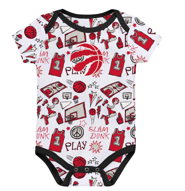 Infant Toronto Raptors Play Ball 3-Pack Onesie Set - Pro League Sports Collectibles Inc.