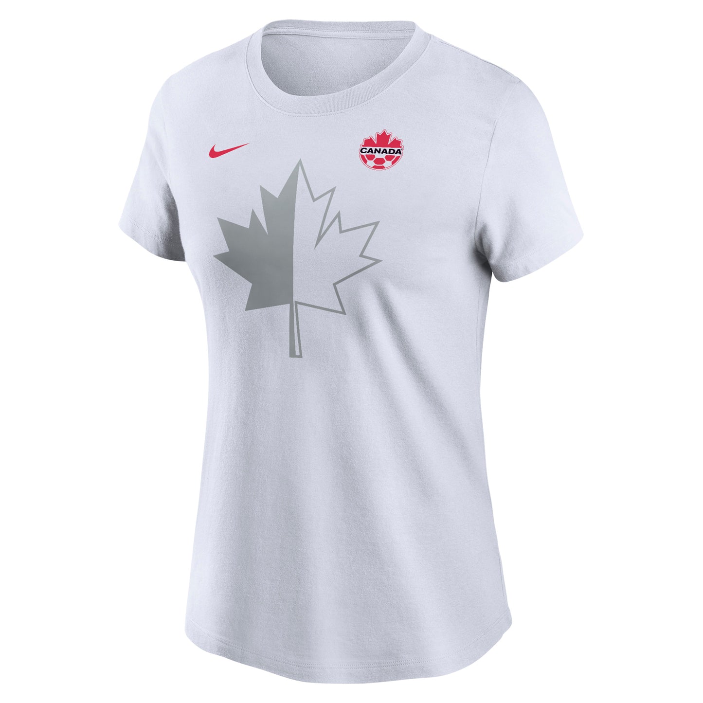 Women's Canada Soccer National World Cup 2026 Primary Leaf Logo T-shirt - White