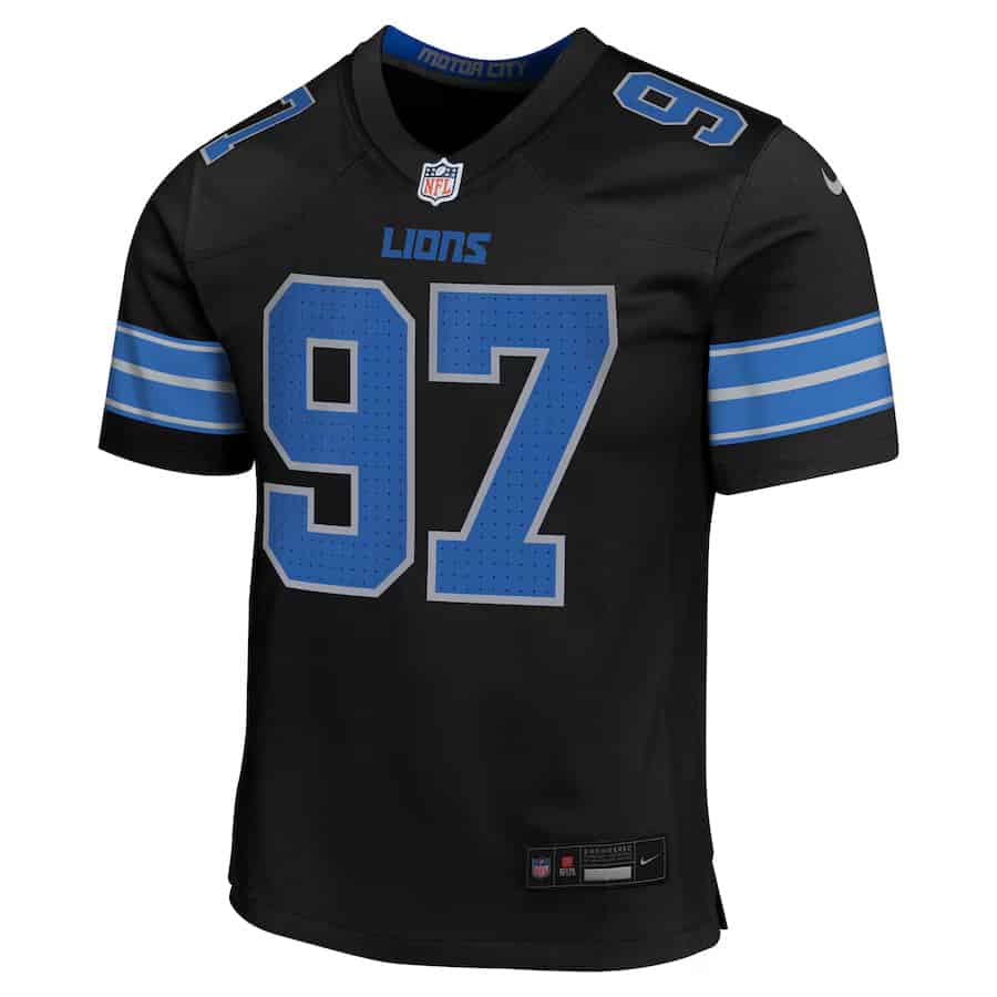 Youth Aiden Hutchinson #97 Detroit Lions Nike Game Jersey - Alternate Black
