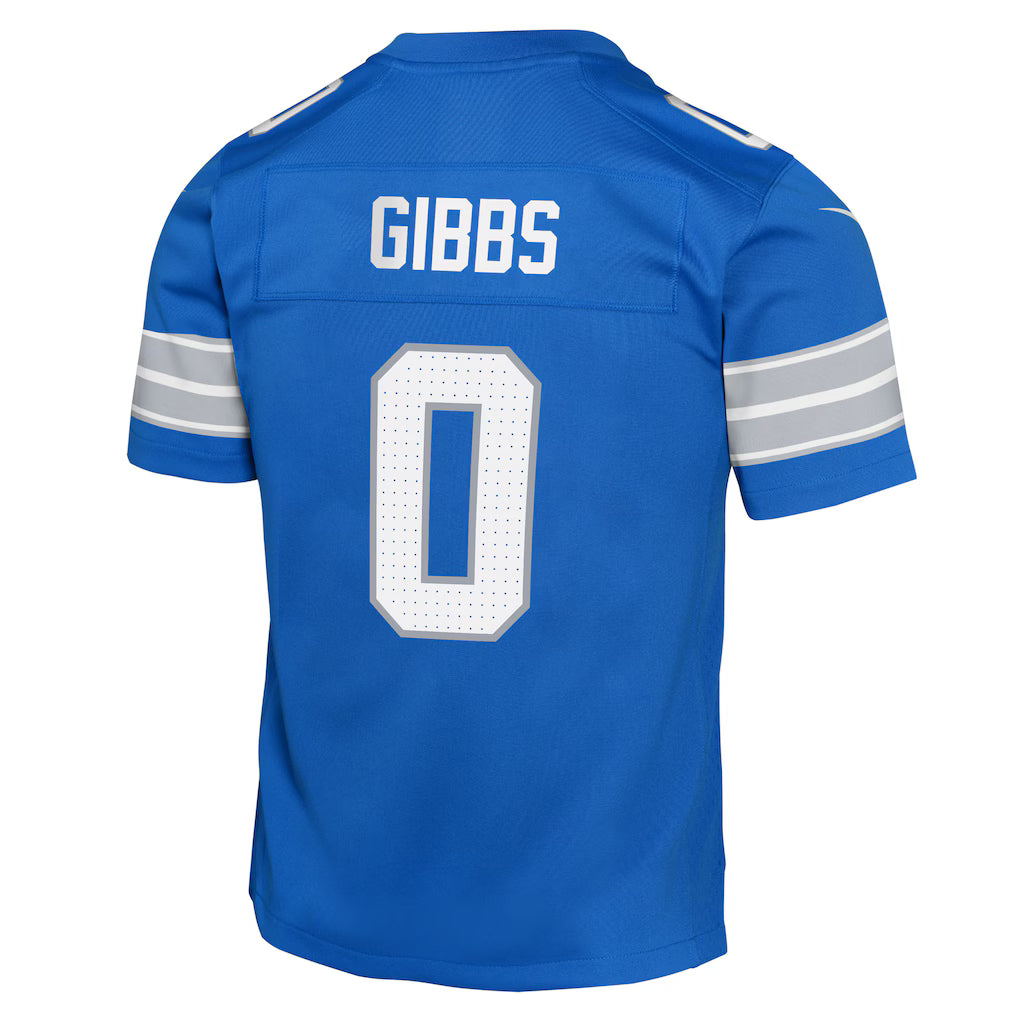 Youth Jahmyr Gibbs #0 Detroit Lions Nike Game Jersey - Alternate Blue