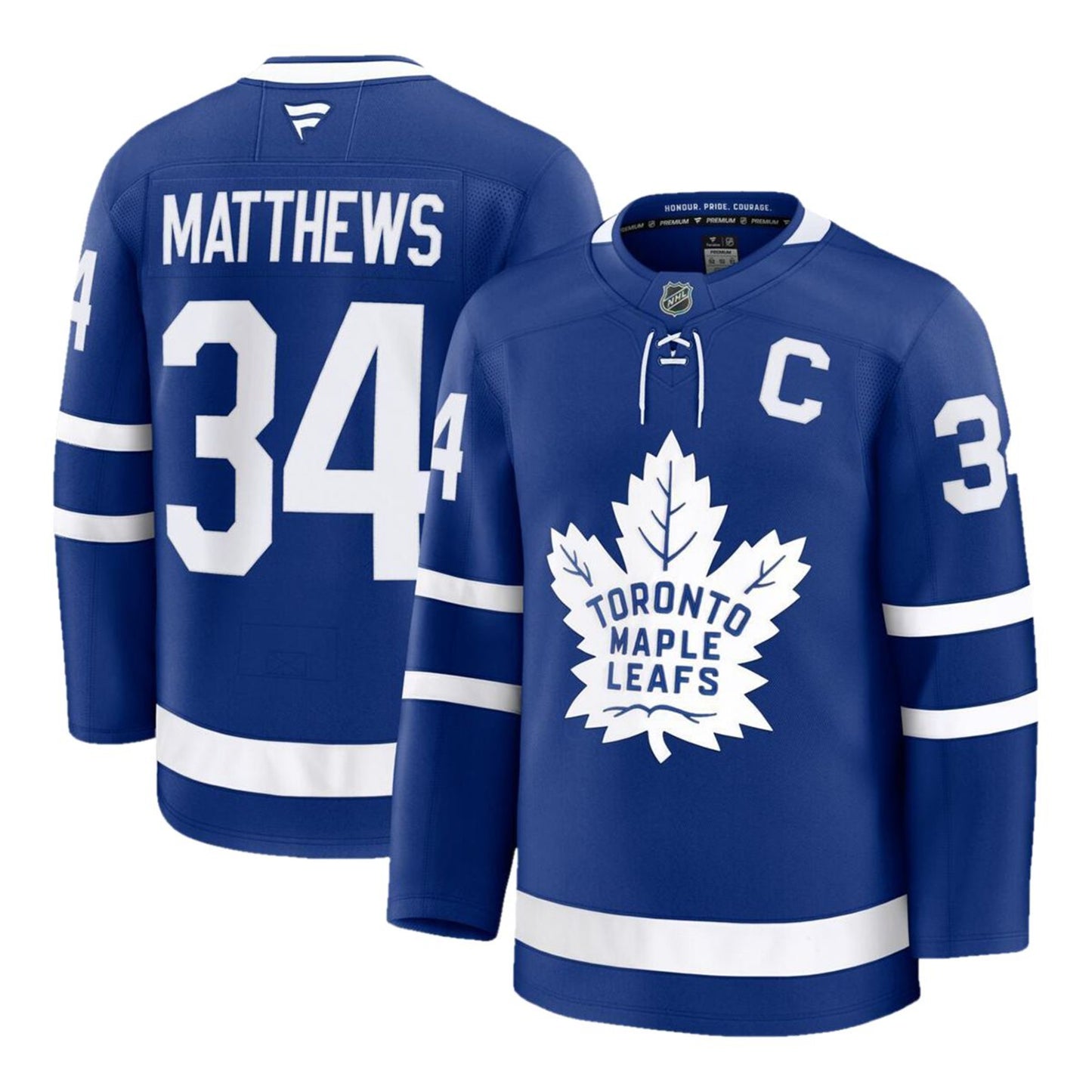 Toronto Maple Leafs Auston Matthews #34 Fanatics Premium Player Jersey with C - Royal Blue