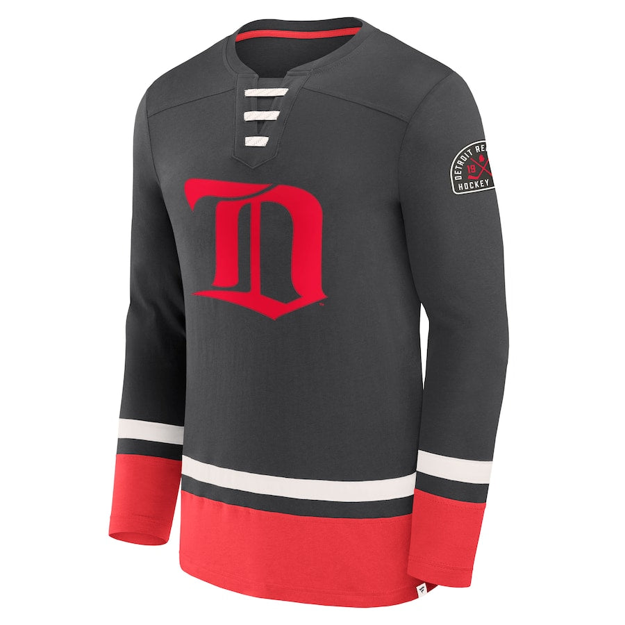 Detroit Redwings Fanatics High Point Lace Up Long Sleeve - Pro League Sports Collectibles Inc.