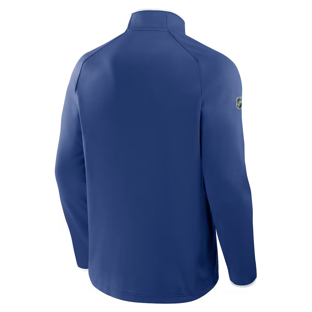 Toronto Maple Leafs Fanatics Authentic Pro-Rink Raglan 1/4 Zip Long Sleeve Shirt