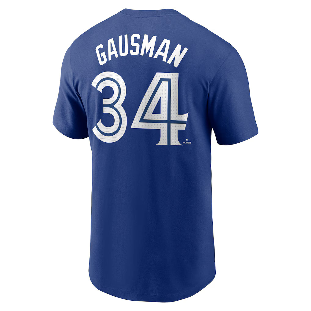 Toronto Blue Jays Kevin Guasman #34 Nike Rush Blue Name & Number T-Shirt