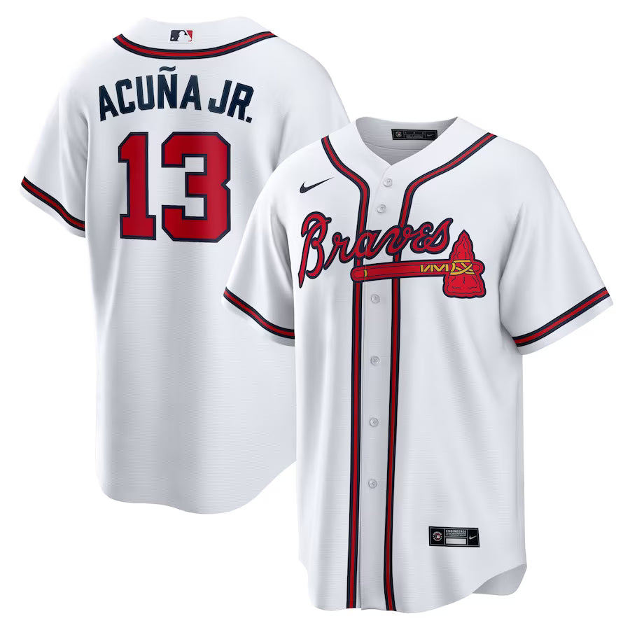 アトランタ・ブレーブスRonald Acuña Jr. 13レプリカジャージ Atlanta Braves Ronald Acuña Jr. #13 Nike White Home Limited Player