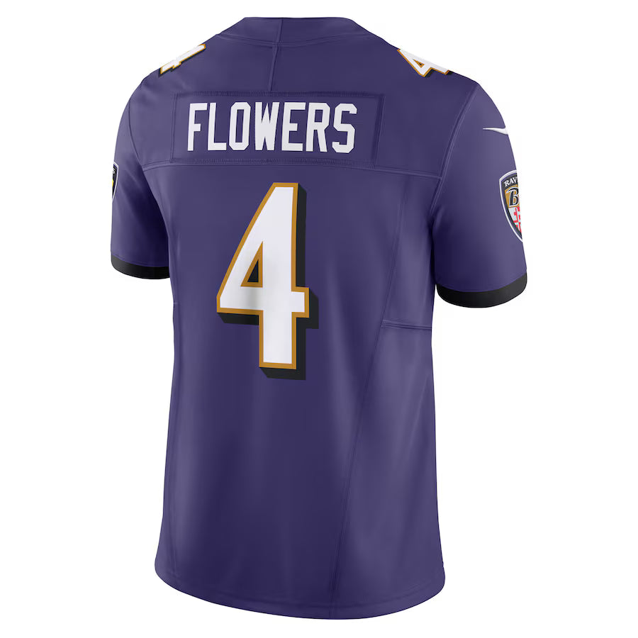 Zay Flower #4 Baltimore Ravens Nike Vapor F.U.S.E. Limited Jersey - Purple / White